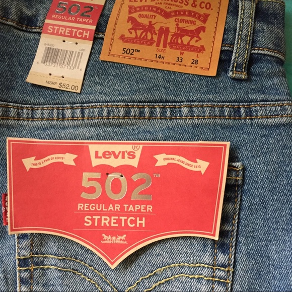 Levis 502 Regular Taper Camo Patch Jeans W33 X L28 - Picture 5 of 8